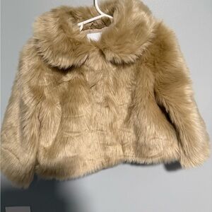 Janie and Jack Plush Tan Coat